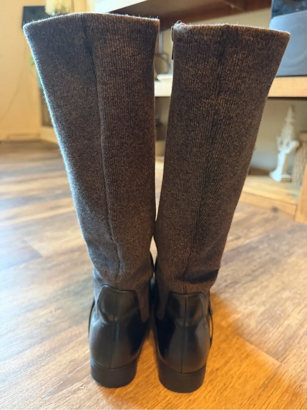 Life Stride Black Tall Riding-Style Leather Boots